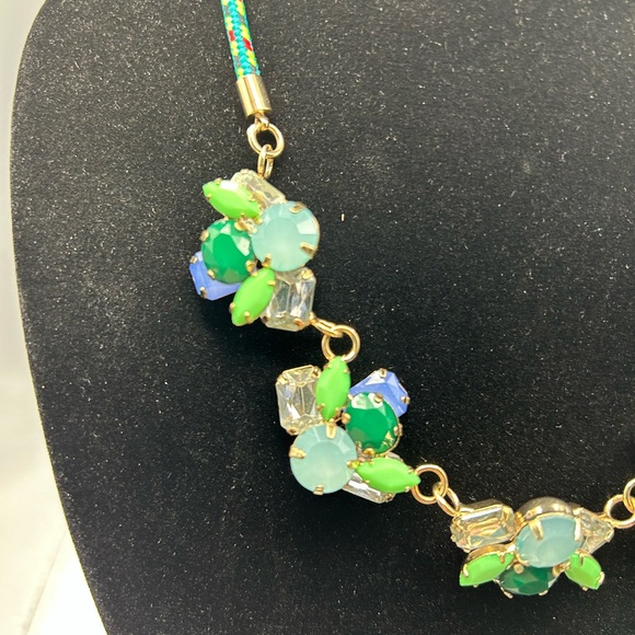 J Crew Blues & Green Statement Necklace - Picture 4 of 4